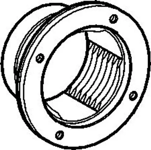 Technisches Zeichnungsbild eines Halters, passend für Produkte der Marke HANSA, mit Gewinde und runder Montagefläche.